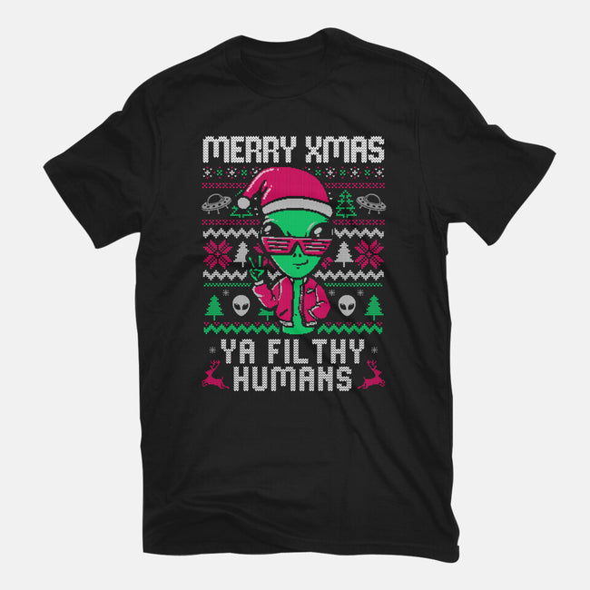 Alien Christmas-mens premium tee-eduely