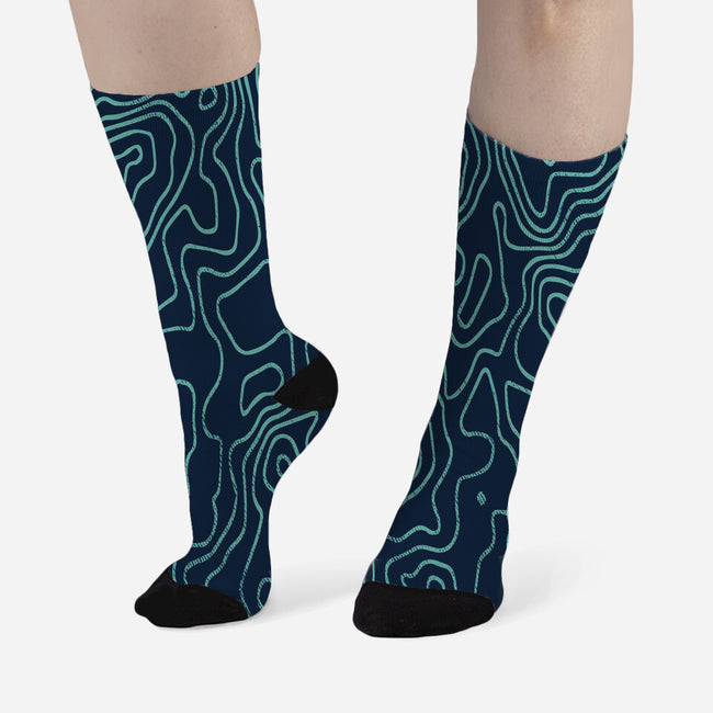 Topographical-unisex all over print crew socks-Beware_1984