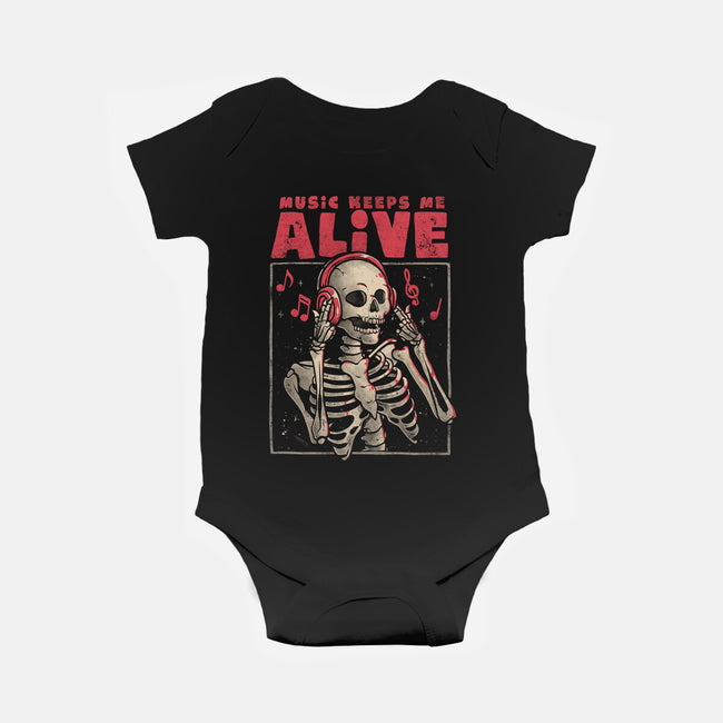 Music Keeps Me Alive-baby basic onesie-eduely