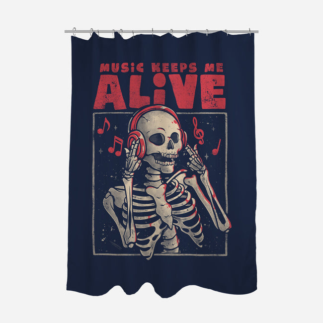 Music Keeps Me Alive-none polyester shower curtain-eduely