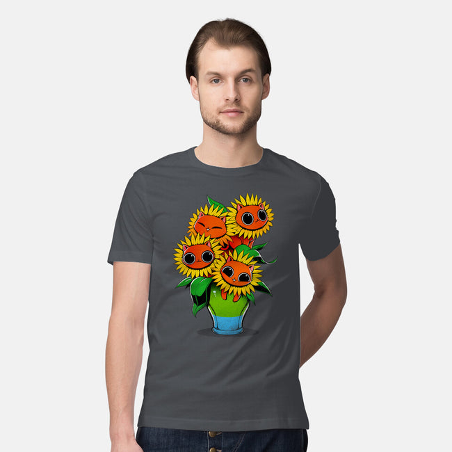 Sunflower Cat-mens premium tee-tobefonseca