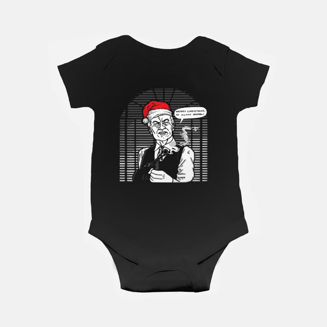 Merry Christmas, Ya Filthy Animal!-baby basic onesie-dalethesk8er