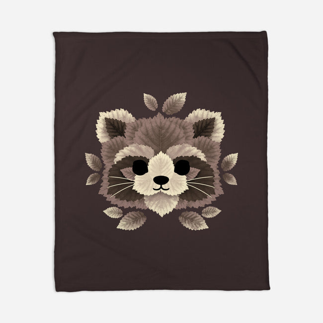 Raccoon Of Leaves-none fleece blanket-NemiMakeit