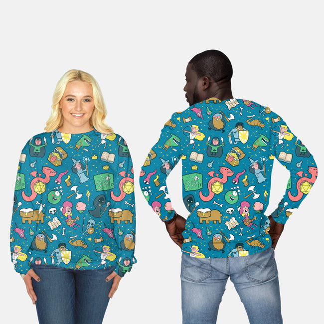 Dungeons And Patterns-unisex all over print crew neck sweatshirt-queenmob