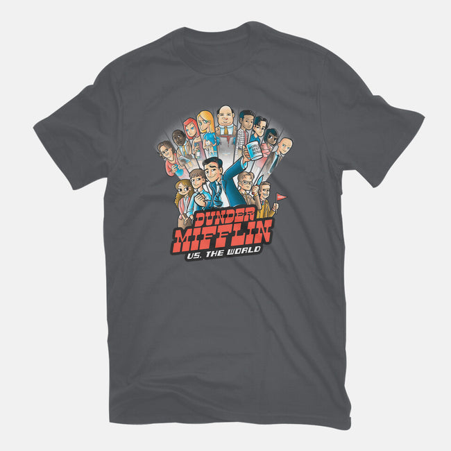 Dunder Mifflin Vs The world-mens basic tee-trheewood