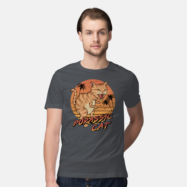 Purassic Cat-mens premium tee-vp021