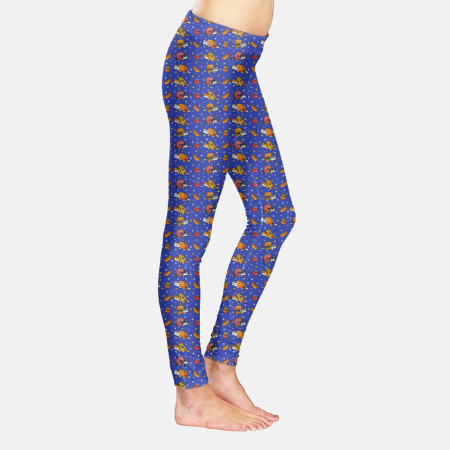 Fast Food Cats In Space-womens all over print full length leggings-krisren28