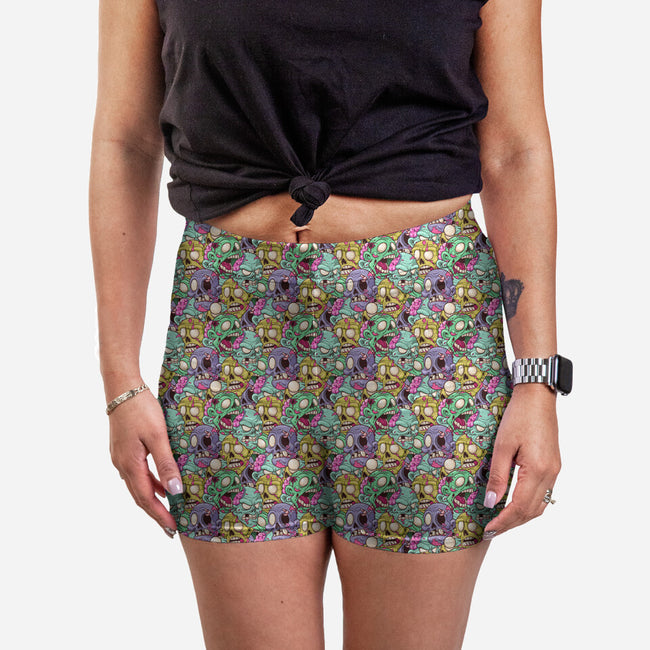 Zombies-womens all over print sleep shorts-Focusnik