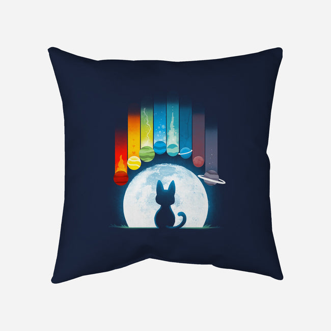 Cat Planets-none removable cover throw pillow-Vallina84