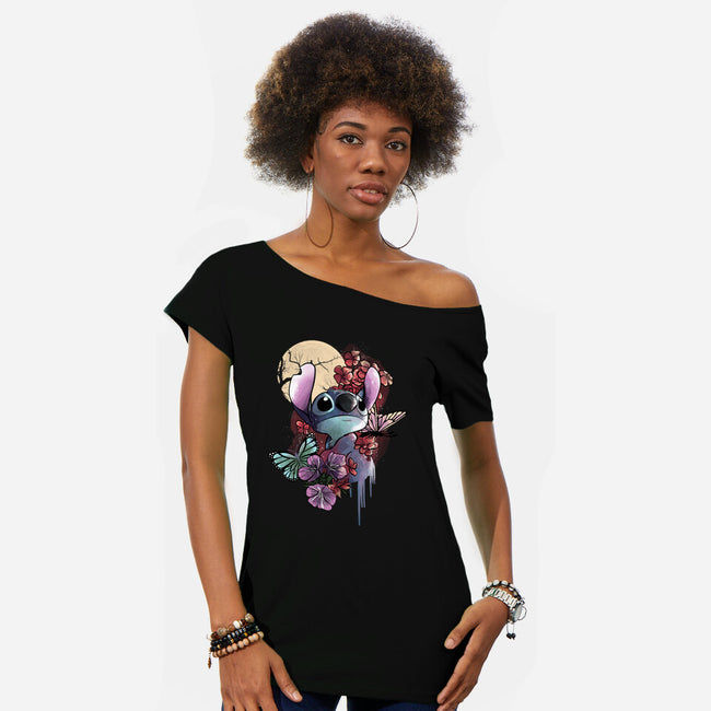 Moonlight Experiment-womens off shoulder tee-fanfabio