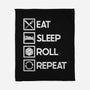 Eat Sleep Roll-none fleece blanket-Nickbeta Designs