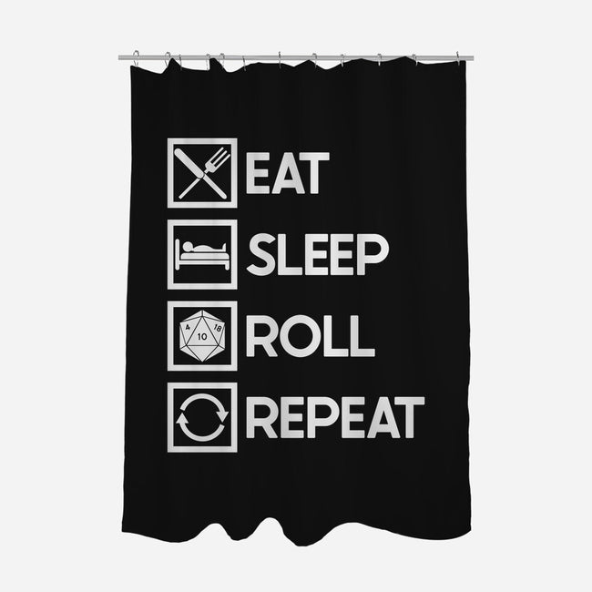 Eat Sleep Roll-none polyester shower curtain-Nickbeta Designs