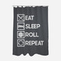 Eat Sleep Roll-none polyester shower curtain-Nickbeta Designs