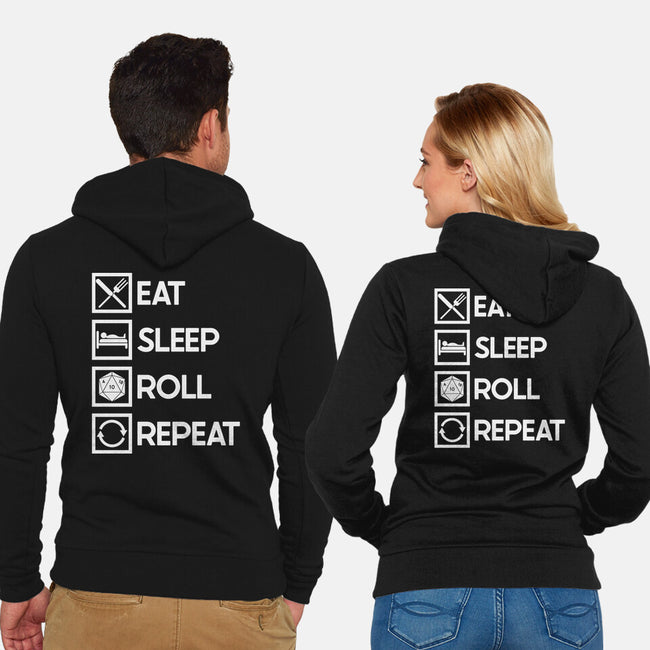 Eat Sleep Roll-unisex zip-up sweatshirt-Nickbeta Designs