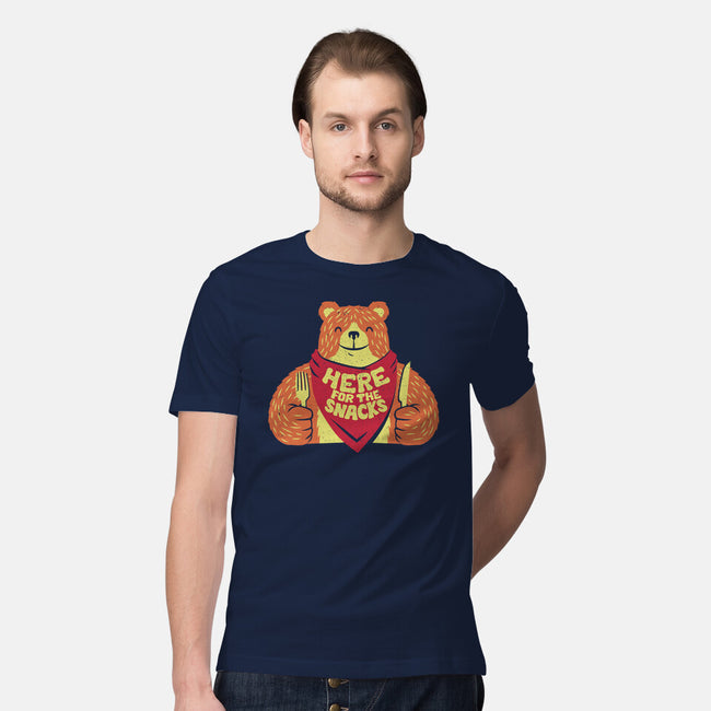 Here For The Snacks Bear-mens premium tee-tobefonseca