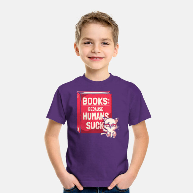 Books Because Humans Suck-youth basic tee-koalastudio