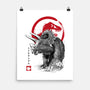 Triceratops Sumi-E-none matte poster-DrMonekers