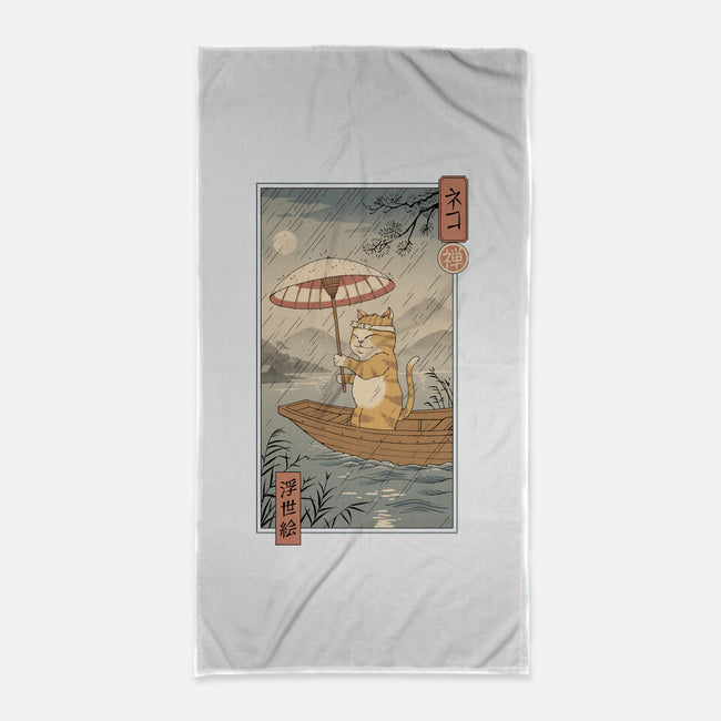 Neko Boat In Edo-none beach towel-vp021