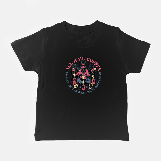 All Hail Coffee-baby basic tee-momma_gorilla