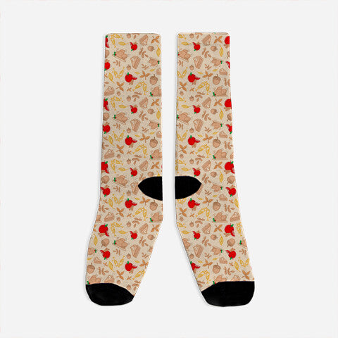 Autumn Feast-unisex all over print crew socks-TeeFury