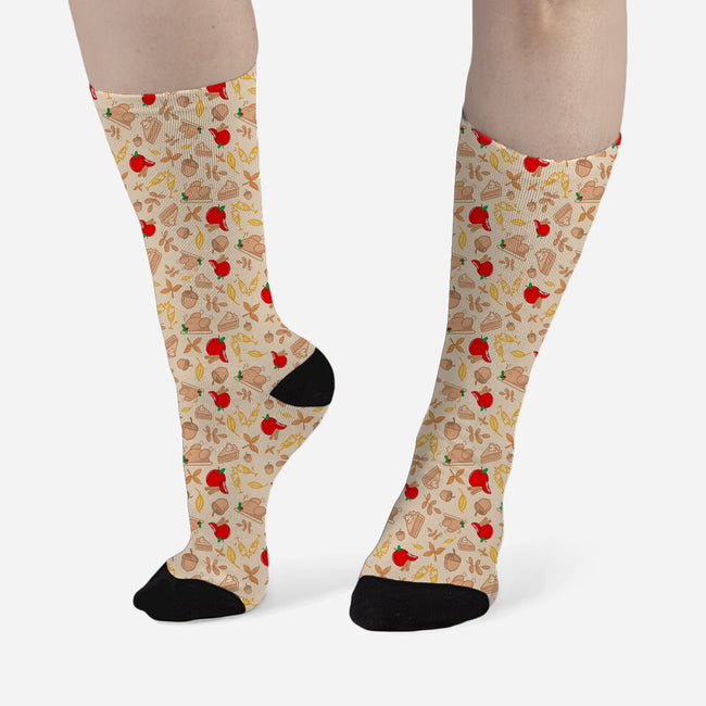 Autumn Feast-unisex all over print crew socks-TeeFury