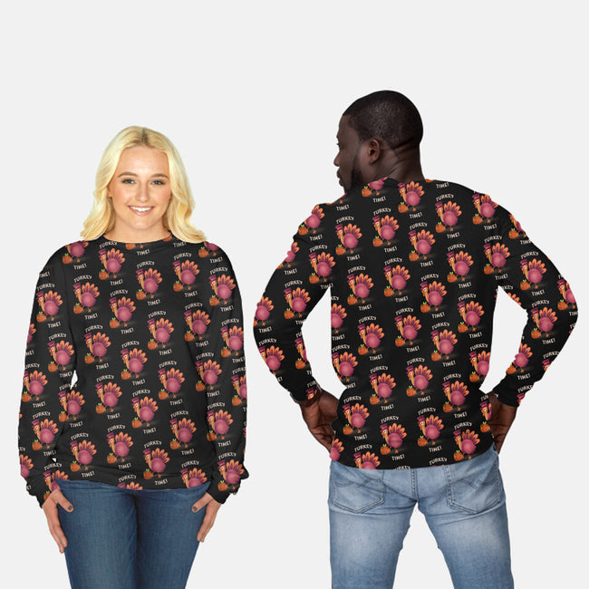 Turkey Time-unisex all over print crew neck sweatshirt-TeeFury