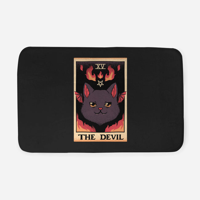 The Devil Cat Tarot Card-none memory foam bath mat-tobefonseca