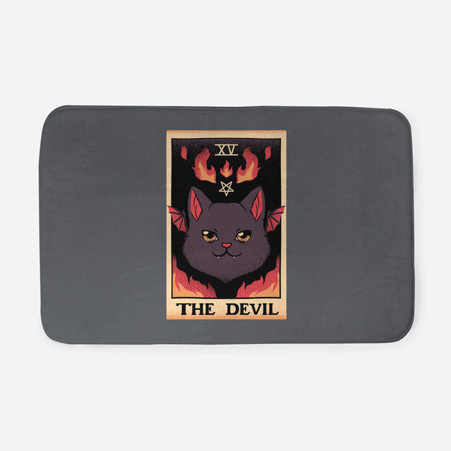 The Devil Cat Tarot Card-none memory foam bath mat-tobefonseca