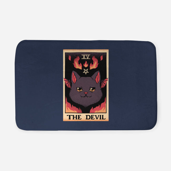 The Devil Cat Tarot Card-none memory foam bath mat-tobefonseca