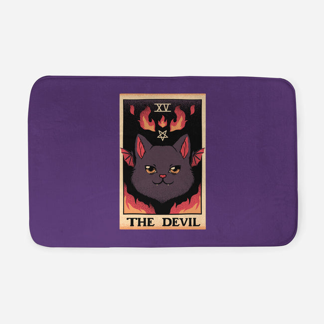 The Devil Cat Tarot Card-none memory foam bath mat-tobefonseca