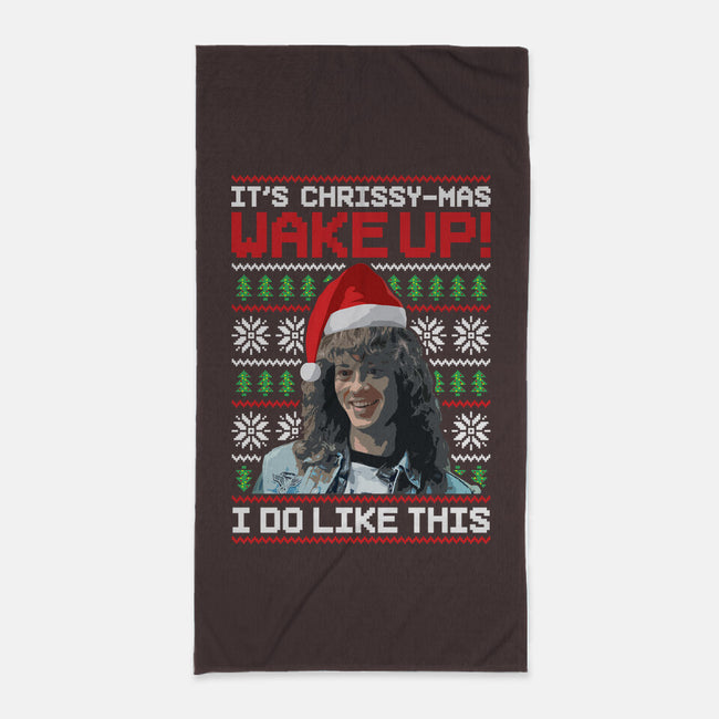 Happy Chrissymas-none beach towel-rocketman_art