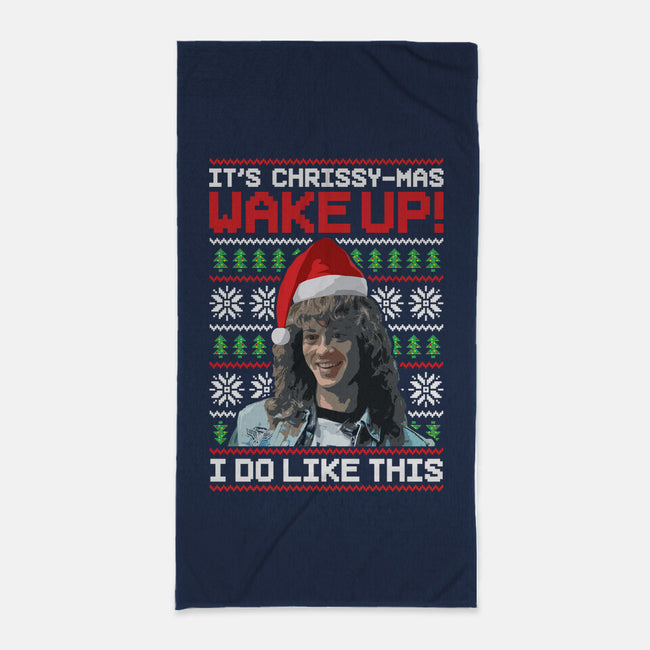 Happy Chrissymas-none beach towel-rocketman_art