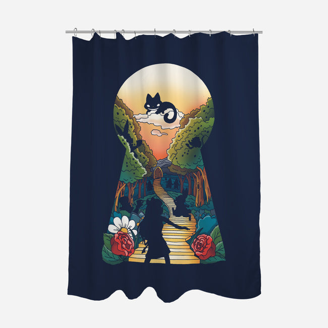 In Wonderland-none polyester shower curtain-Vallina84