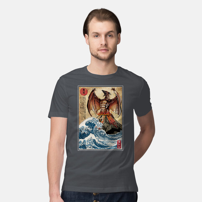 Fire Pteranodon In Japan-mens premium tee-DrMonekers