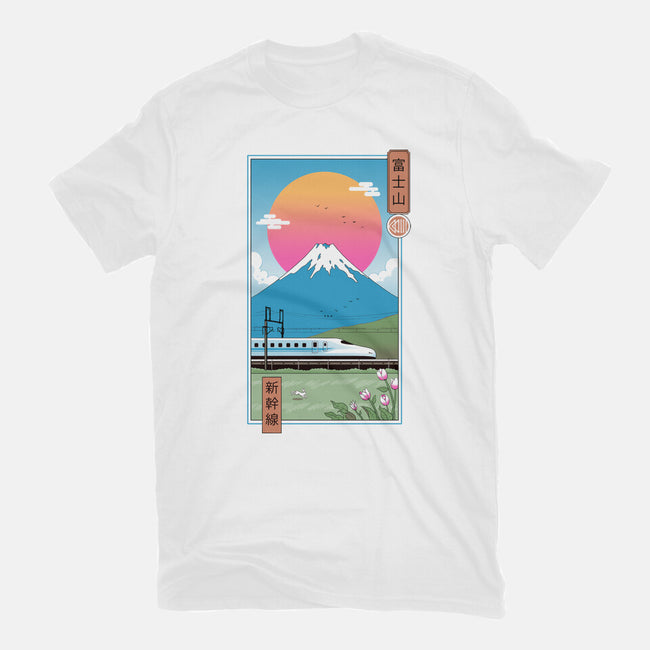 Shinkansen In Mt. Fuji-mens premium tee-vp021