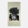 Godzilla Sumi-e-none beach towel-DrMonekers