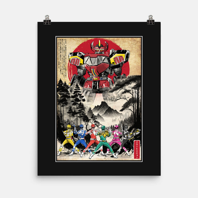 Rangers In Japan Woodblock-none matte poster-DrMonekers