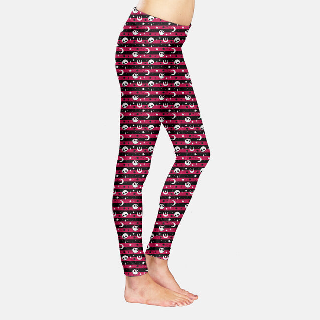 Sweet Pink Skull-womens all over print full length leggings-Snouleaf